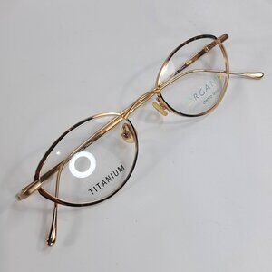 Organix Titanium 866 gold full rim eyeglasses frame 47-20-140 oval women glasses